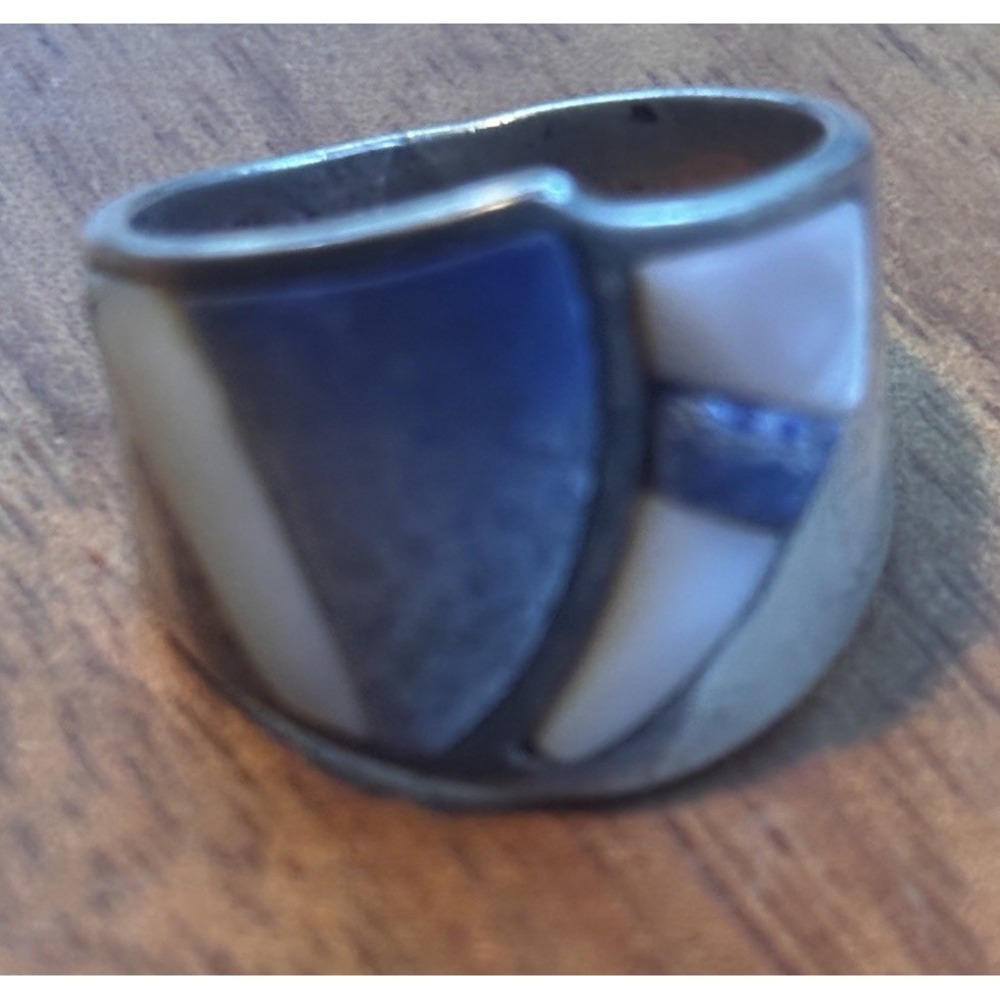 Signed Mine Finds By Jay King DTR Lapis Denim Lapis Sodalite Blues Ring~Size 8